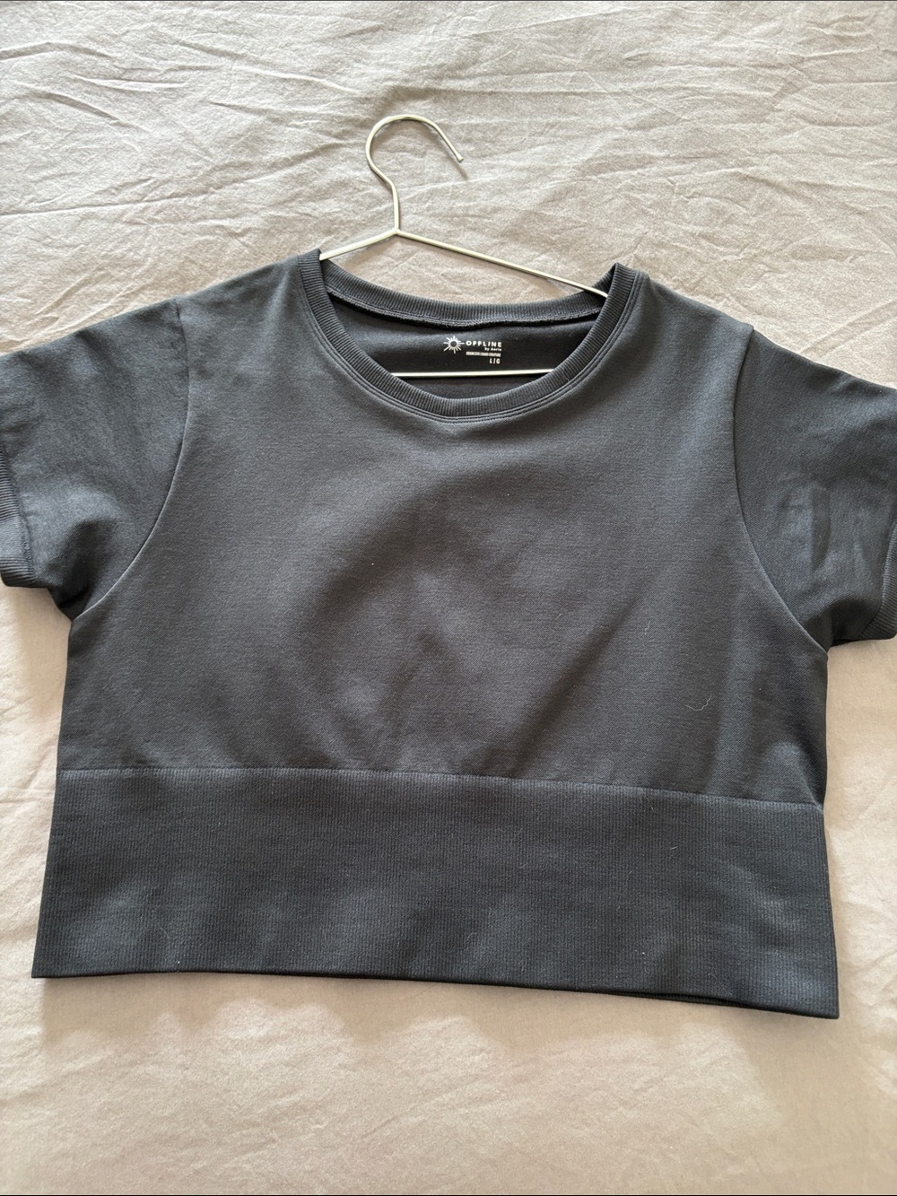 Aerie Offline Black Crewneck Tee
